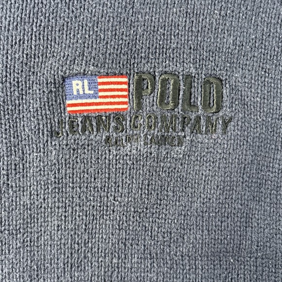 Polo Ralph Lauren | Navy Blue American Flag Sweater | 100% Cotton | Large - Picture 2 of 7